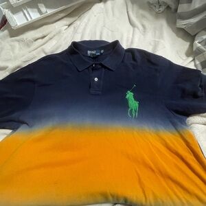 Ralph Lauren Men's Polo Shirt in Navy and Orange
